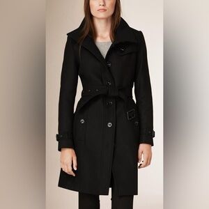 Burberry Brit Rushfield Wool Cashmere Blend Belted Coat Size 4